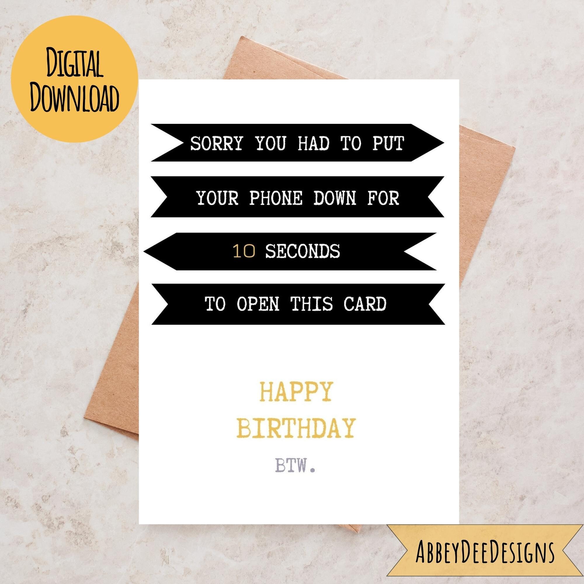 Funny Printable Birthday Card, Cards for Friends, Funny Birthday Cards
