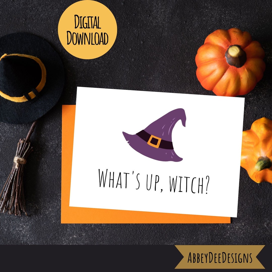 Funny Printable Halloween Card, Instant Download, Witch Halloween Card ...
