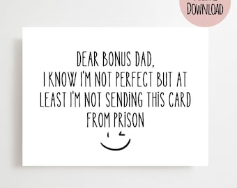Tarjeta divertida de agradecimiento para papá: Regalo para padrastro (descarga digital)