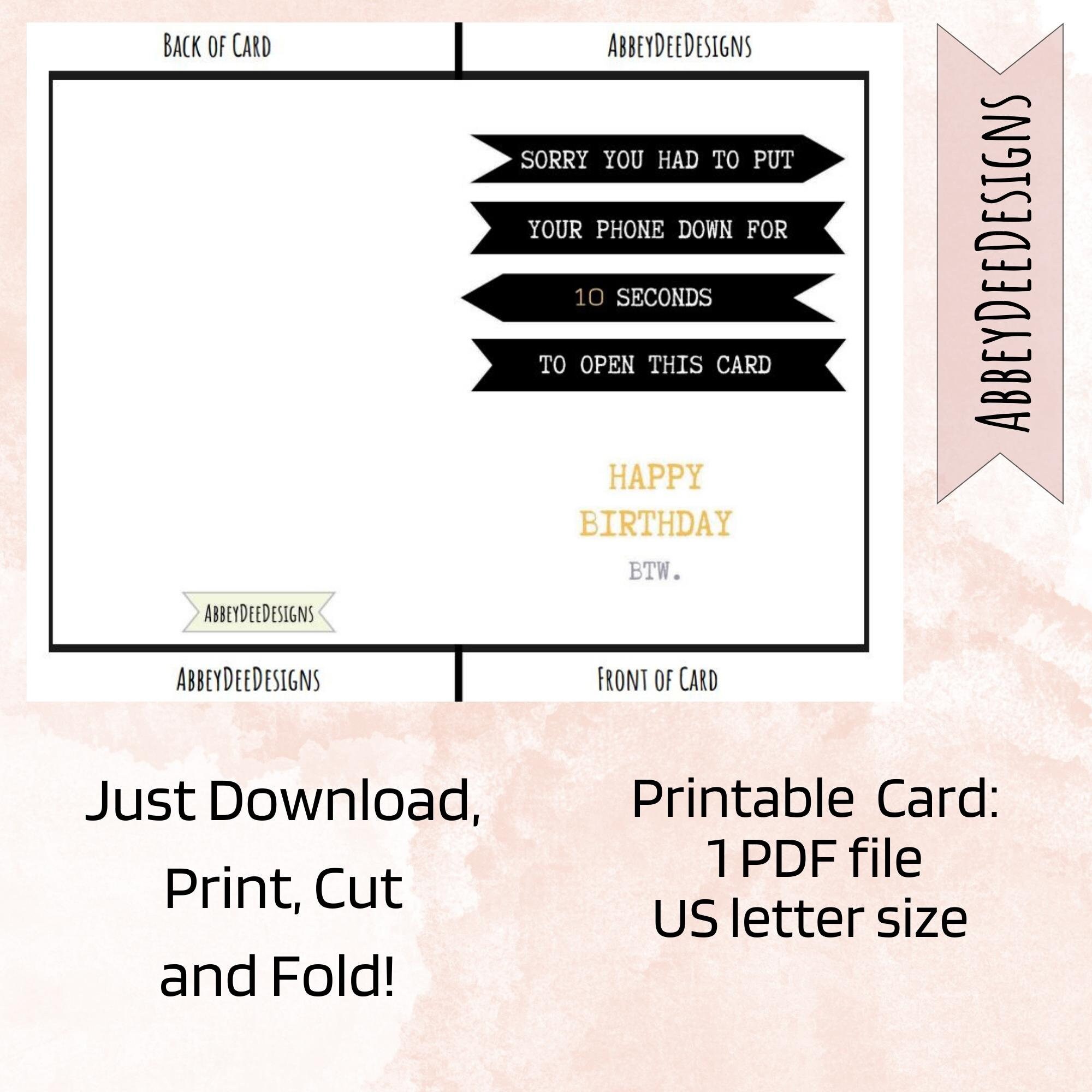 Funny Printable Birthday Card, Cards for Friends, Funny Birthday Cards ...