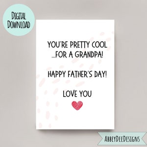 Lustige druckbare Karte für Opa, danke digitale Karte, Opa Vatertagskarte. Karte von Grandkids, Coole Opa Karte, Großelterntag