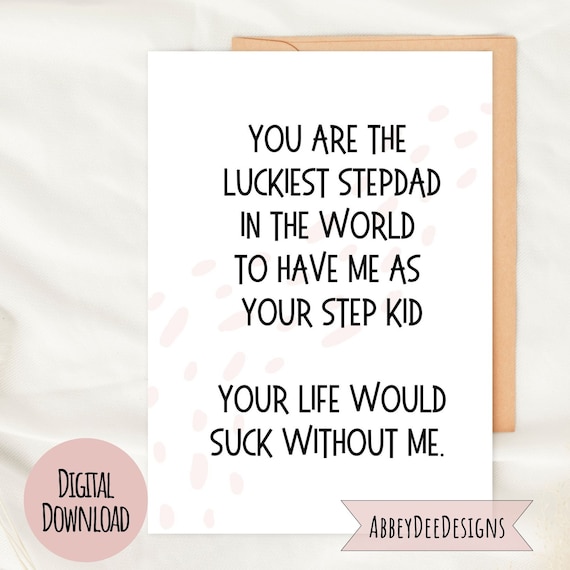 Funny Stepdad Card: Bonus Dad Thank You (Digital Download)