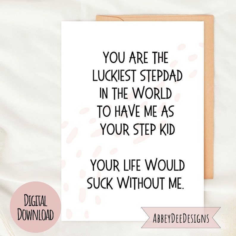 Tarjeta divertida para padrastro: Gracias, papá (descarga digital) imagen 1