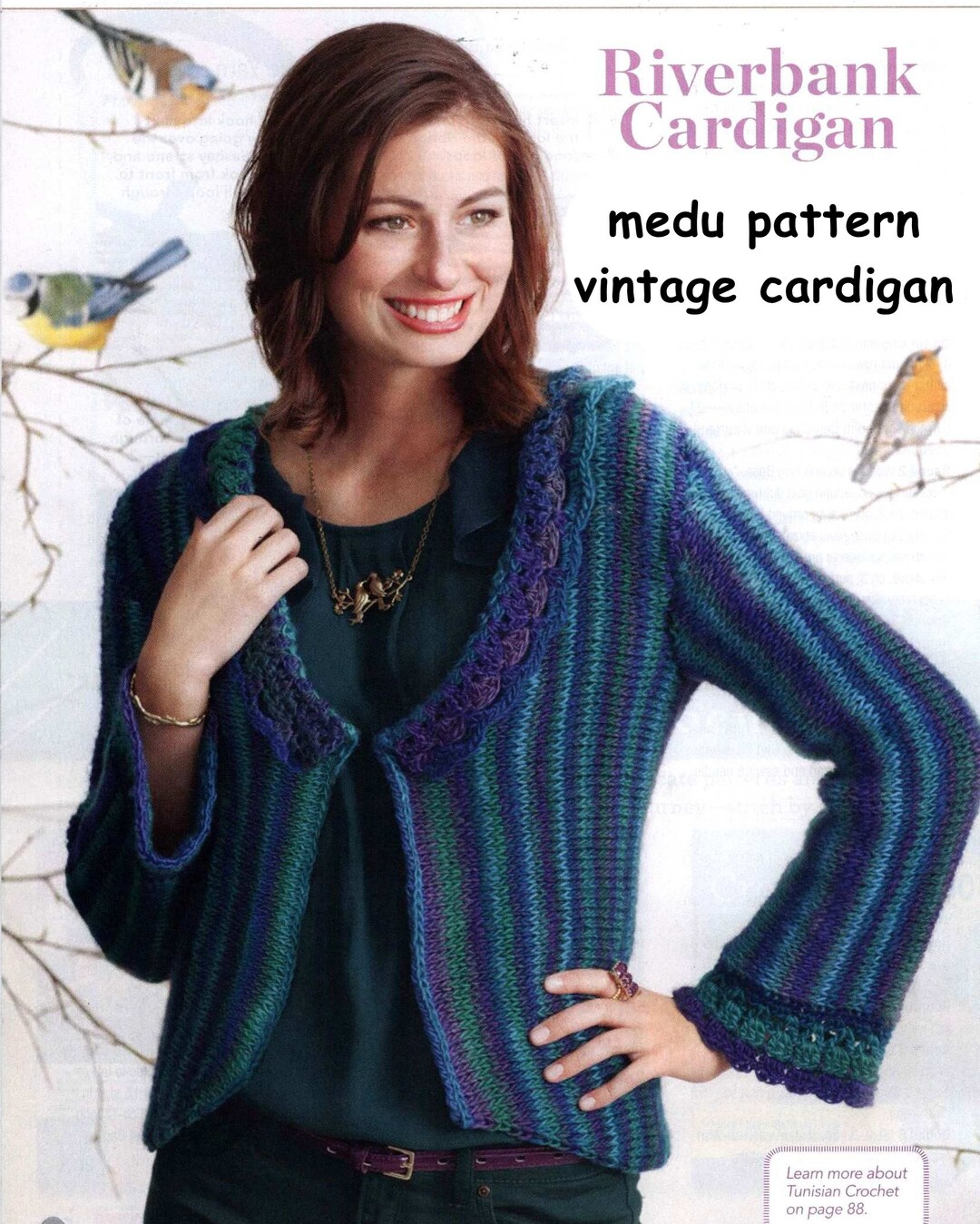 Crochet Cardigan Pattern / Vintage Crochet Pattern / Instant Etsy