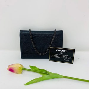 Used Black Chanel Rare Vintage Black Leather Camellia Flower Evening Bag  Authentic Houston,TX