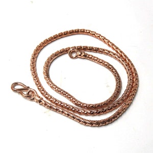 Solid Copper Chain ,Pure Copper Snake chain, snake chain necklace, Dainty snake chain necklace, thick snake Chain necklace , thickness 3 mm