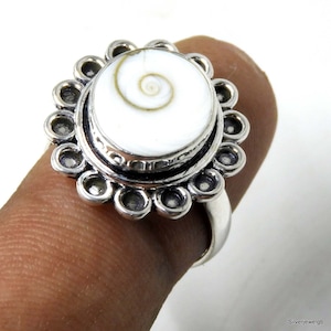 Shiva Eye Ring, Shiva Eye Silver Ring, Solid 925 Sterling Silver ring, Shell Jewelry, Shiva Eye Shell Ring, Shell Ring, Gift for Women