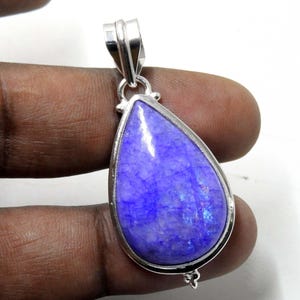 Rainbow Moonstone Teardrop Pendant: 925 Sterling Silver Boho Necklace