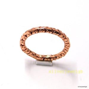 Thin Copper Chain Band Ring: Everyday Stacking Jewelry