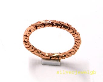 Thin Copper Chain Band Ring: Everyday Stacking Jewelry