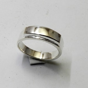 925 Sterling Silver Thick Band, Minimalist Silver Band, Cigar Band, Flat Silver Ring, Silver Flat Band, Thick Silver Ring
