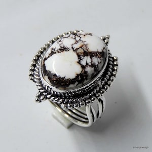 American Wild Horse Magnesite Sterling Silver Ring