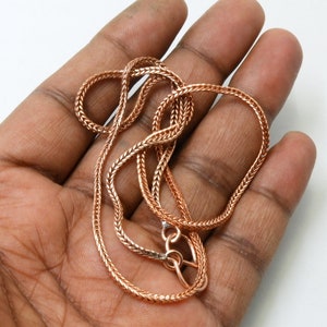 Handcrafted Pure Copper Wheat Chain Necklace: Viking Jewelry Gift