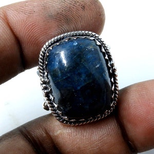 Handmade Neon Apatite Ring: 925 Sterling Silver Gemstone Jewelry