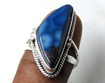Dioptase silver ring, Kazakhstan ashirite gemstone ring, rare stone ring, Dioptase Ring - High Quality - 925 Sterling Silver Ring