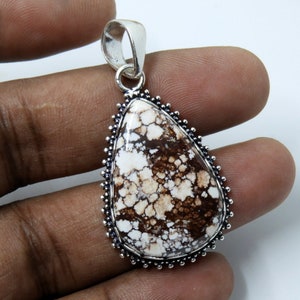 Handmade Wild Horse Magnesite 925 Sterling Silver Pendant
