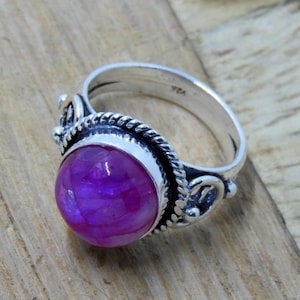Rainbow Moonstone Ring,Pink Moonstone Sterling Silver Ring