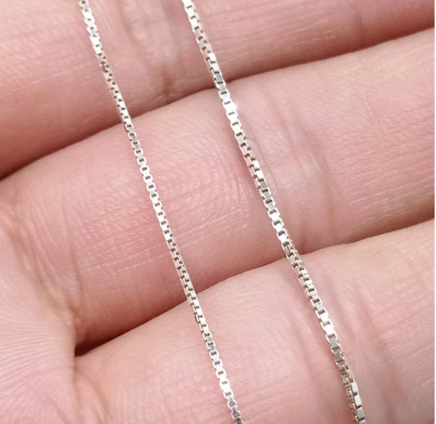 Solid 925 Sterling Silver Box Chain Necklace