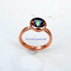 Natural Mystic Topaz Copper Ring