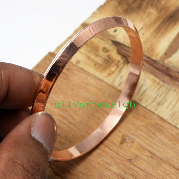 pure Copper Bangle , Copper Kadas , Copper Bangle Kadas ,Arthritis Copper Bangle Bracelet ,Thick Copper Bangle ,thickness 3 mm width 6 mm