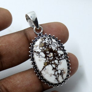 Wild Horse Magnesite Pendant: Handmade 925 Sterling Silver Jewelry