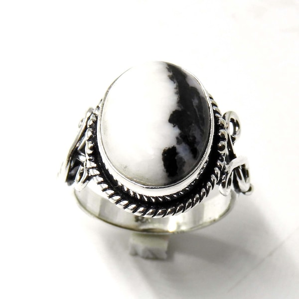 White Buffalo Turquoise In Sterling Silver Ring ,Navajo Buffalo Turquoise Sterling Silver Jewellery Ring