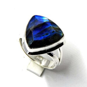 Labradorite Ring,Sterling Silver Ring, Chunky Rings, Statement Rings, Faceted Labradorite Ring, Handmade Personalized Jewelry, Gifts For Her