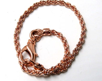 Pure Copper Bracelet , Chunky Twist Rope Chain Bracelet,Women's Bracelet 2.5mm Rope Chain,Thin Copper Chain Link Bracelet ,Copper Bracelet ,