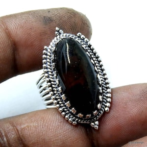 Handmade Bloodstone 925 Sterling Silver Ring - March Birthstone