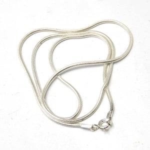 Sterling Silver Chain Necklace For Women, Round Silver SNAKE Chain Necklace 1.5 mm thickness 14 " 16" 18" 20" 22" 24" 26" ,Shipping Free