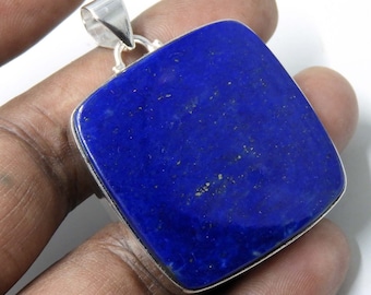 Grote lapis lazuli 925 sterlingzilveren hanger - natuurlijke edelsteen