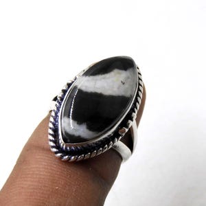 White Buffalo Ring, western boho statement ring, Buffalo Turquoise In Sterling Silver Ring ,Navajo Buffalo Turquoise Jewellery  Ring