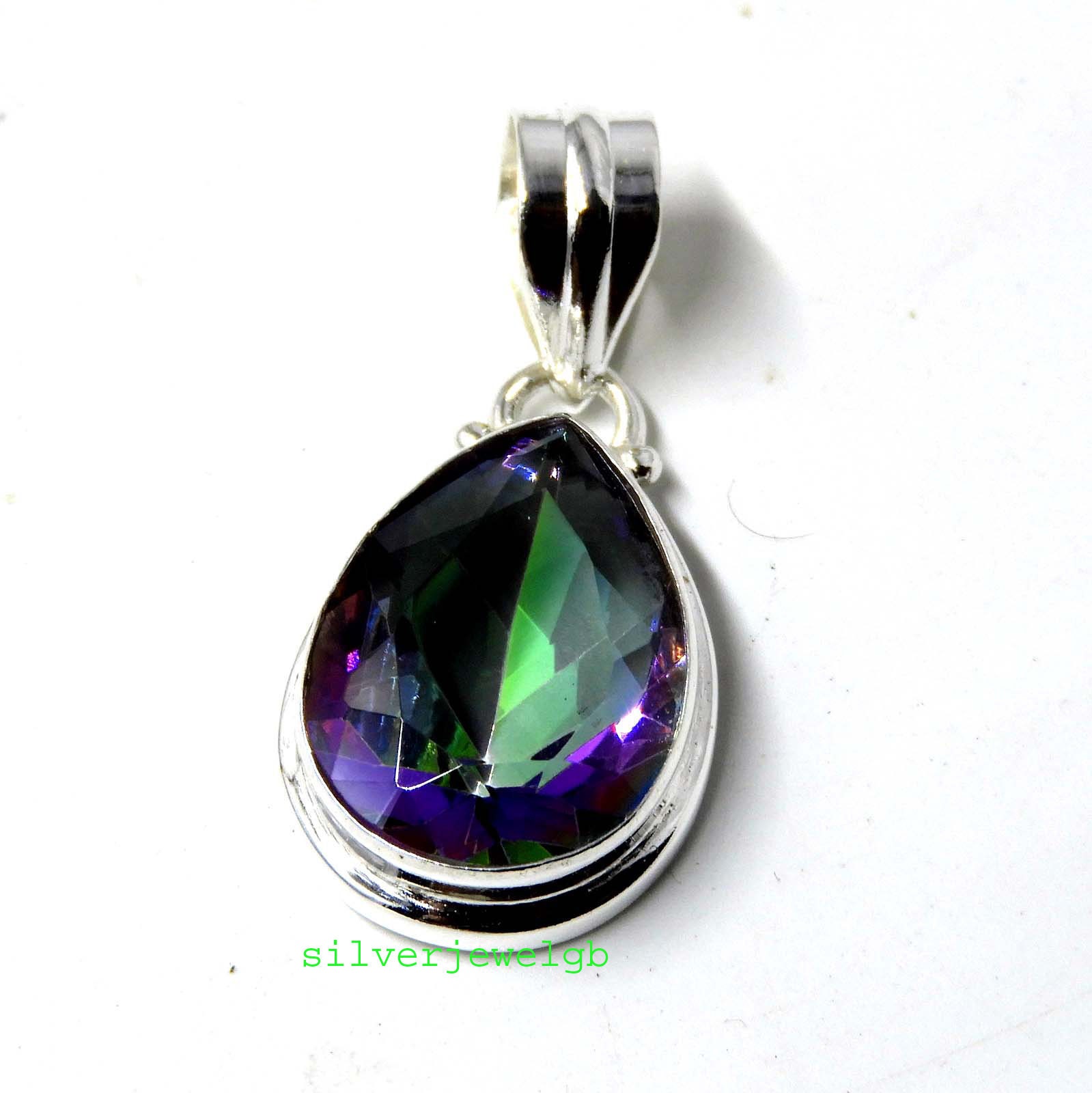 Ciondolo Gioielli Argento Sterling 925 In Topazio Mistico Fatto - Foto 11