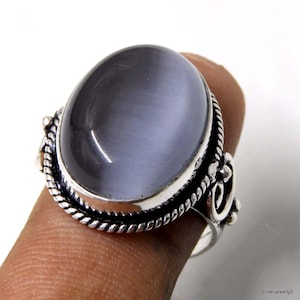 Katzenauge Ring - Katzenauge Sterling Silber Ring - Statement Ring - Cocktail Ring - Handgemachter Silber Ring - Designer Ring -Edelstein Silber Ring