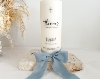 Baptism Candle - Christening - Personalised Religious Candle