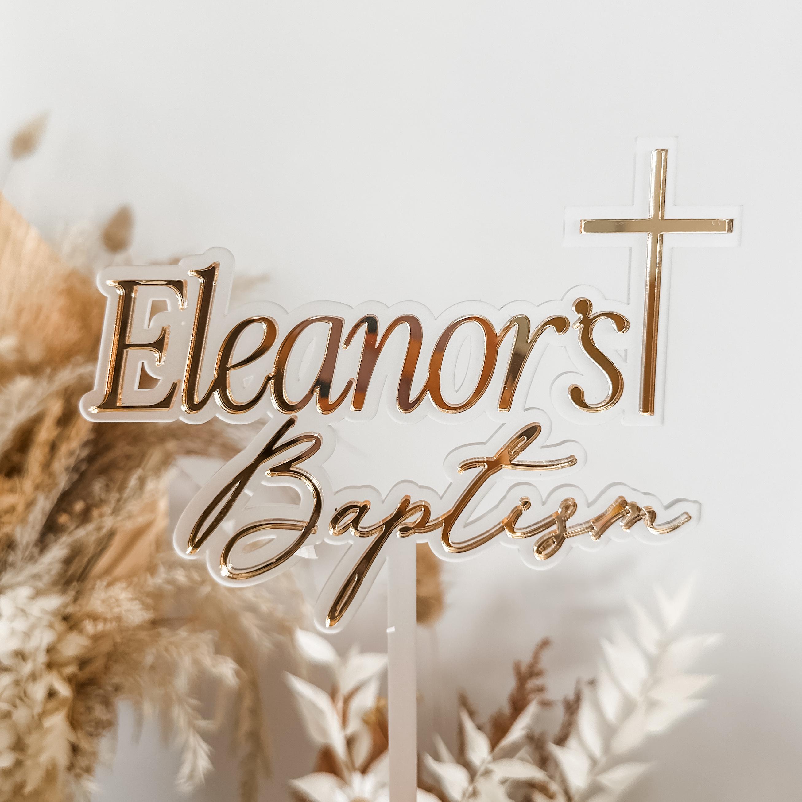 Personalised Baptism Cake Topper Double Layer Acrylic Custom Name — free download