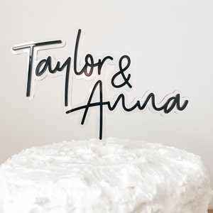 Personalised Wedding Cake Topper | Decorations | Bride and Groom | Floating | Taylor&Anna