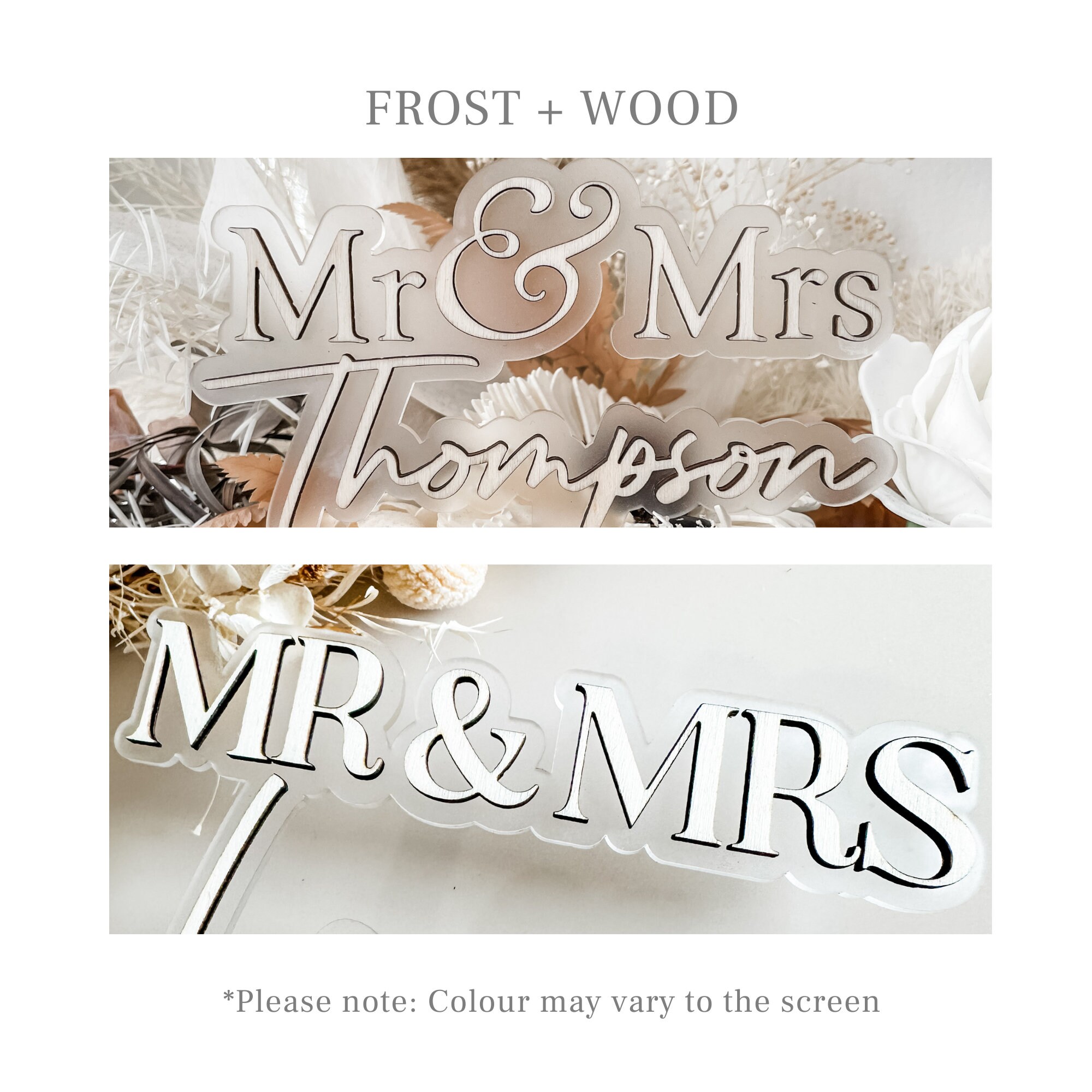 Personalised Wedding Cake Topper | Rustic | Decorations | Bride and ...