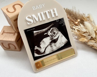 Baby announcement ultrasound arch plaque magnet