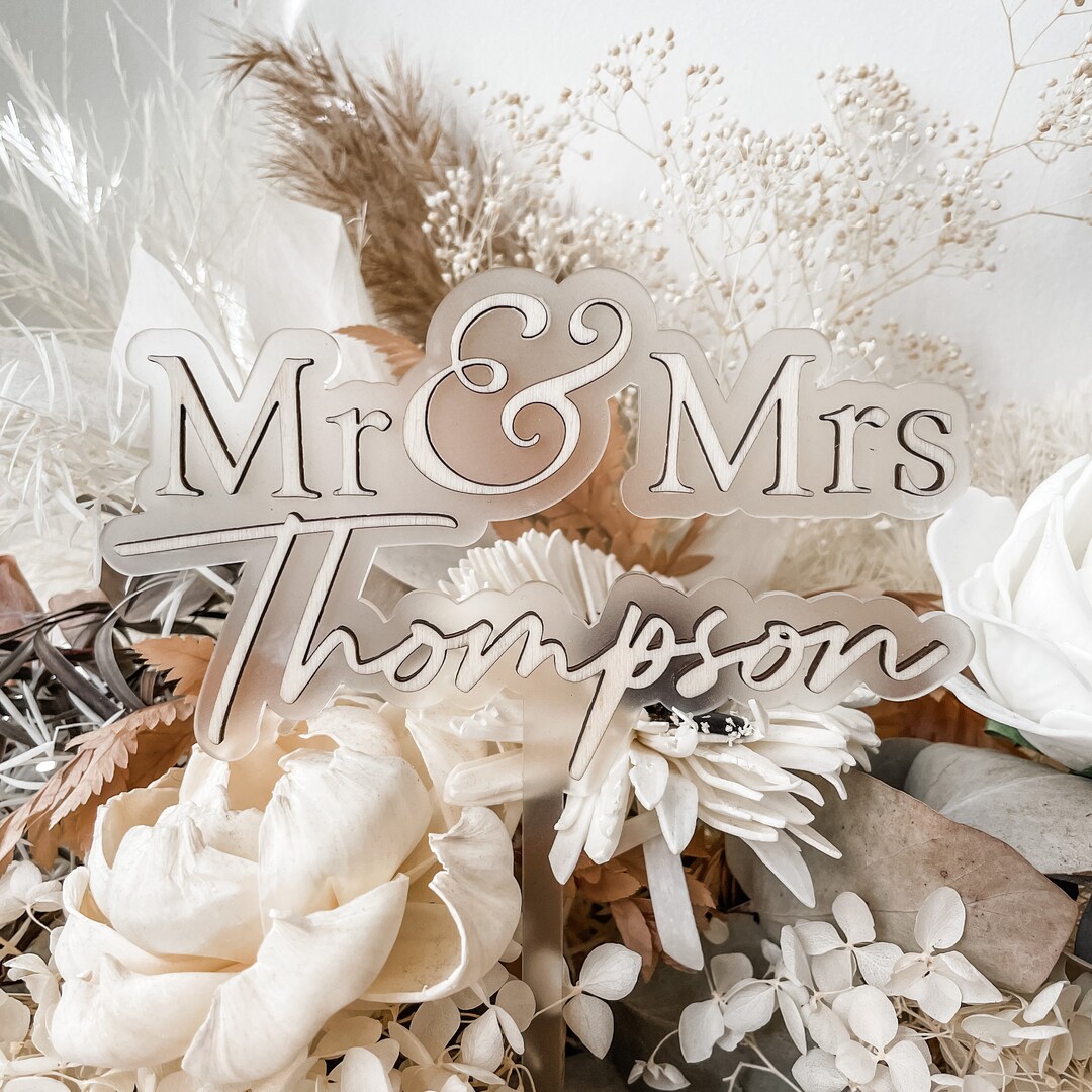 Personalised Wedding Cake Topper | Rustic | Decorations | Bride and ...