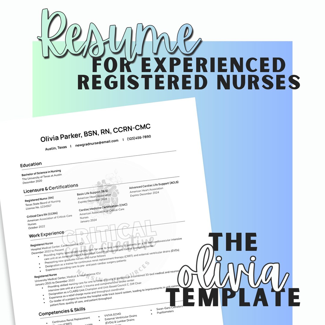 Nursing Resume Template Nurse Resume Template Experienced Nurse Resume
