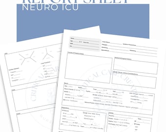 Nursing Report Sheet | Neuro ICU Report Sheet | Critical Care Report Sheet | NsICU Report Sheet | Nurse Brain Template