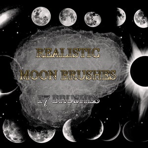 Realistic Moon Brushes | Procreate ONLY | Eclipse brush |Star Stars brushes | Moon phases| digital product for digital art | Luna Lune