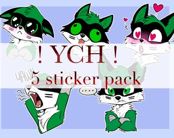 5 Telegram DIGITAL stickers | ych | furry | canine | feline | your character here | basefill | furry art |