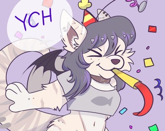 Party Telegram Sticker ych | digital sticker | your character here | furry |