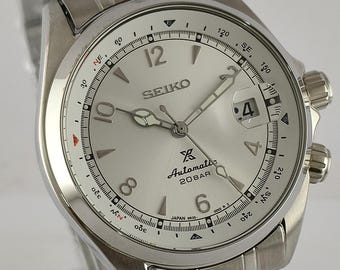 Vintage Seiko Prospex Alpinist Automatic White Dial "Rock Face" Men Wristwatch