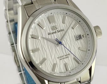 Orologio da polso da uomo Grand Seiko vintage automatico con quadrante bianco e cassa in acciaio inossidabile, revisionato.