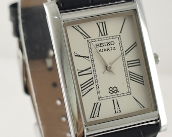 Vintage Seiko 7431-5360 Robocop Rectangular Tank Stainless Steel