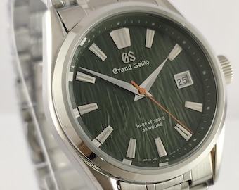 Reloj de pulsera Grand Seiko automático vintage con esfera verde para hombre, en perfecto estado de funcionamiento, con mantenimiento reciente.