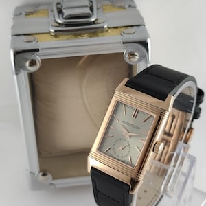 Vintage Jaeger LeCoultre Reverse Tribut Graues Zifferblatt Faltbare Analog-Herrenarmbanduhr Kostenloser Versand